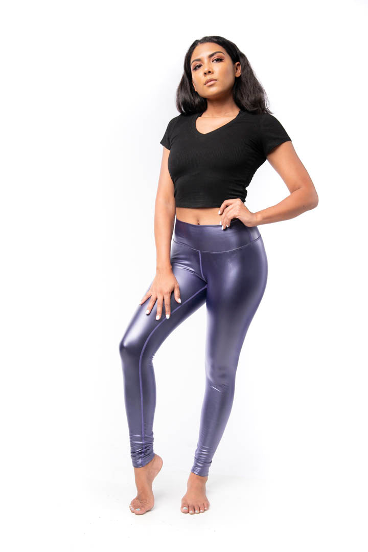 Amethyst Ankle Biters Leggings High Waisted, Gym Tights